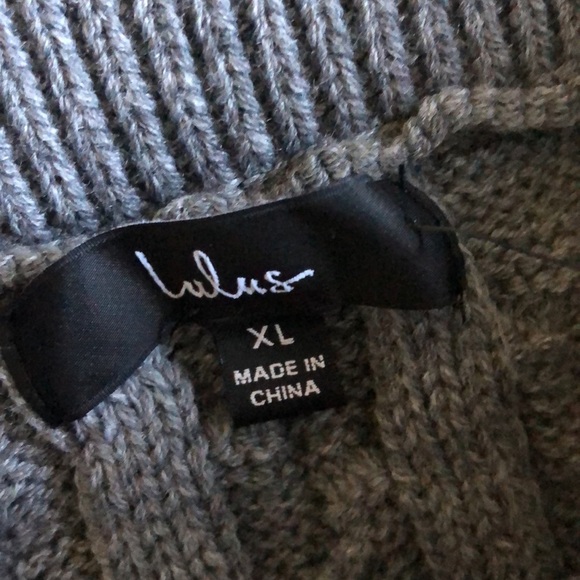 NWT (2) Lulus Gray Chunky Cable Knit Sweater Skirt Set XL - Picture 9 of 11